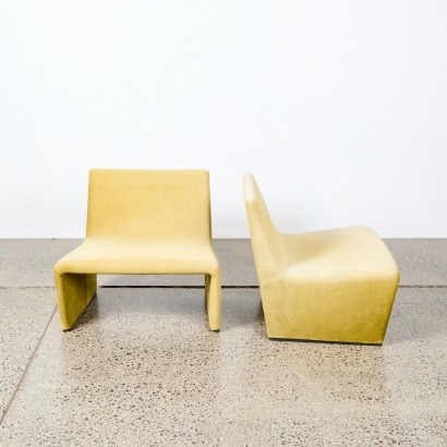 A Pair Of Verzelloni Patty Lounge Chairs In Chartreuse