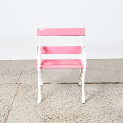 A Pink Painted Cast Iron Chair