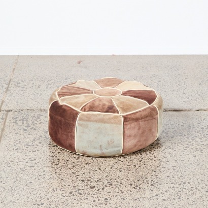 A Vintage Leather Pouffe Stool