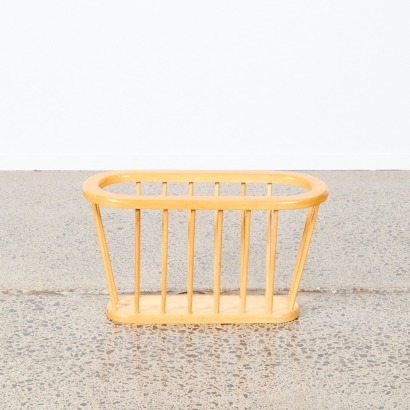 A 1960s Umanoff Style Wooden Spindle Magazine Rack
