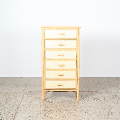 A Vintage Rattan & Cane Chest of Drawers