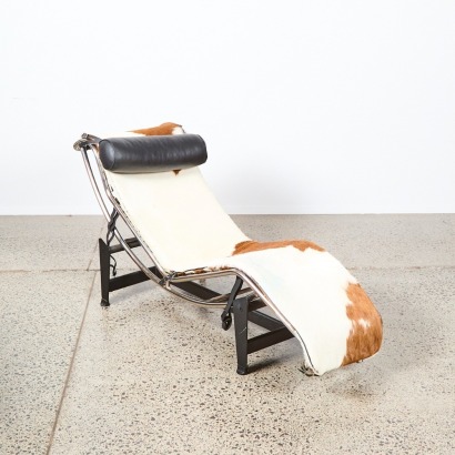A Le Corbusier Style LC4 Cowhide Lounger