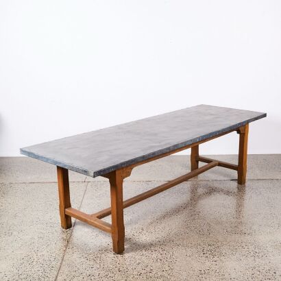A French Oak and Zinc Dining Table