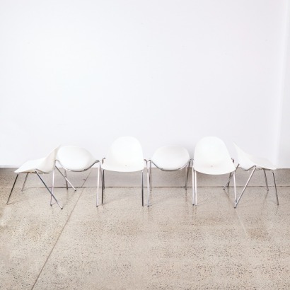 A Suite of Six Softshell Dining Chairs. Produced by Kian. Design by Ton Haas