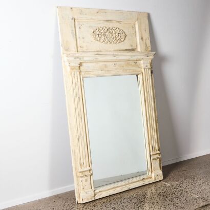 A Large Sectional Distressed French Mirror