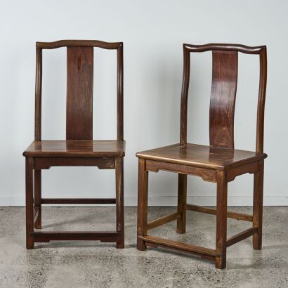 A Pair of Chinese 19th Century Rosewood Chairs