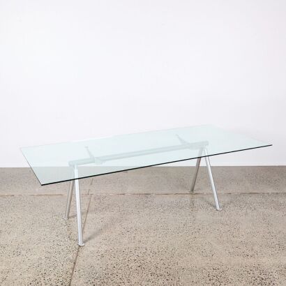 A Contemporary A-Frame Glass Dining Table