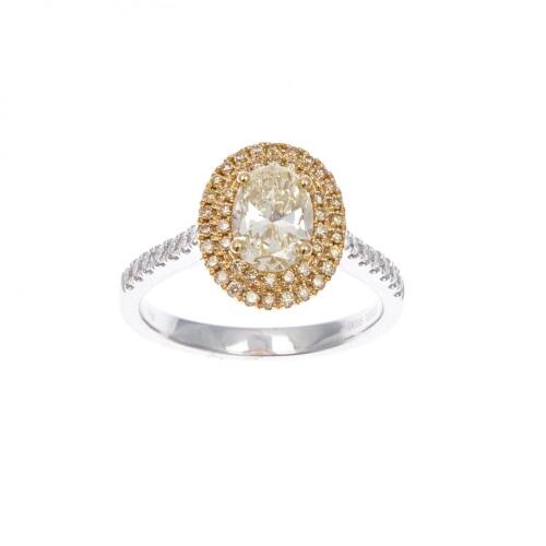 18ct White Gold Fancy Yellow Diamond Ring