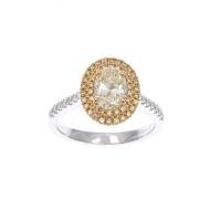 18ct White Gold Fancy Yellow Diamond Ring
