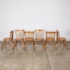 A Set of Six Solid Beech Timber Mid Century Chairs