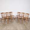 A Set of Six Solid Beech Timber Mid Century Chairs - 2