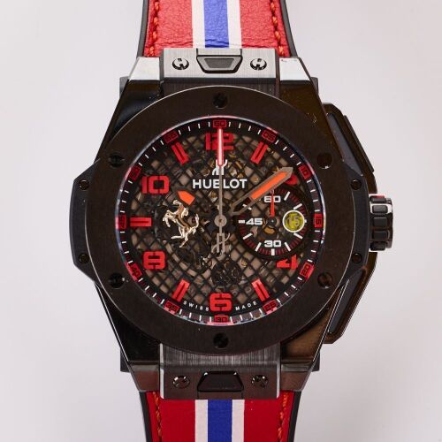 Hublot, 45.5mm Big Bang UNICO Ferrari Speciale Ceramic, Carbon Fibre / Titanium, Limited Edition (250 pieces) Wristwatch