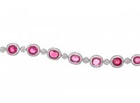 18ct White Gold Rubellite and Diamond Bracelet