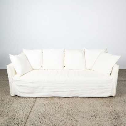 A Contemporary Linen Sofa