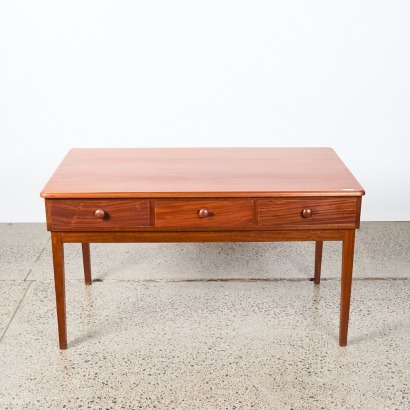 A Mid Century Solid Mahogany Desk