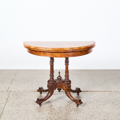 A Victorian Burr Walnut Card Table