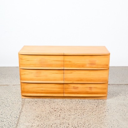 A Danske Mobler Set of Curved Handle Drawers