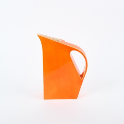 A Ceramic Water Jug In Tangerine By Yuro Cuchor For Situ Studio