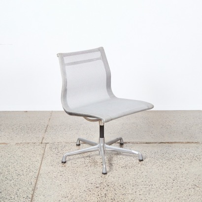 An Eames Aluminium Group Side Chair In Zinc Cygnus Mesh For Herman Miller