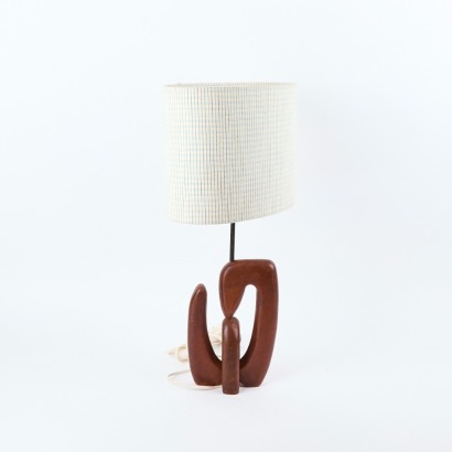A Mid-Century Teak Lamp with Eunice Taylor Shade