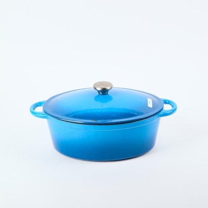 A Large Cast Iron Casserole Dish