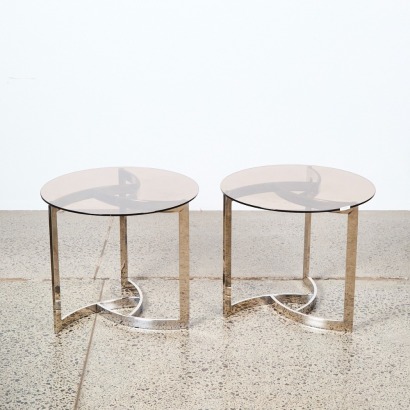 A Pair of Glass Topped Side Tables