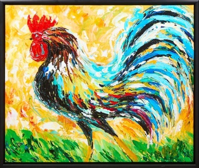 A Framed 'ROOSTER' Painting