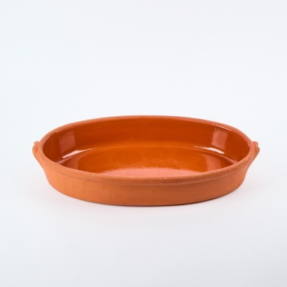 A Vintage Large Handmade Oval Glazed Terracotta Dish By Manuel Emidio Sombreireiro - Cer&acirc;mica Grandela, Mafra, Portugal