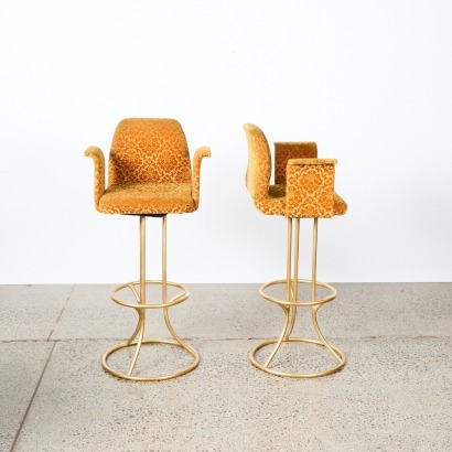 A Flamboyant Pair of Late 20th Century Tub Bar Stools