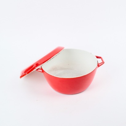 A Red Copco Enamel Casserole Dish