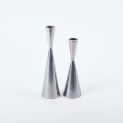 A Pair of Ikea Aluminium Candle Holders