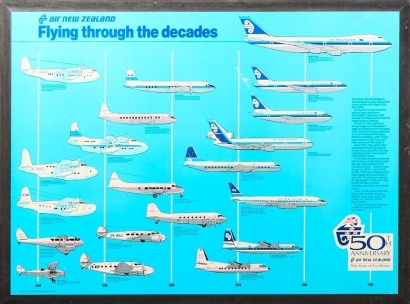 A 50th Anniversary Air New Zealand Block Poster