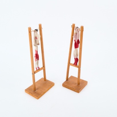 A Pair of Folk Art Wooden Acrobatic Toys