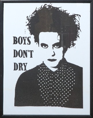 A Framed Boys Don't Dry Tea Towel