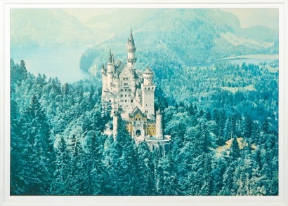 A Retro Print of The Mad Kings Castle in Bavaria