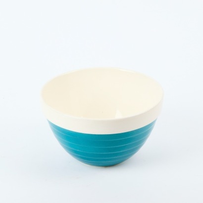 A Crown Lynn Turquoise Luster Glaze Beehive Mixing Bowl