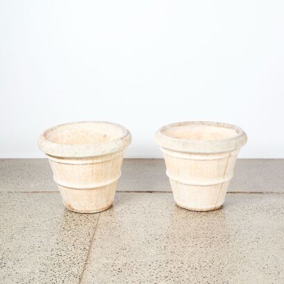 A Pair Of Large Italian Concrete Pots