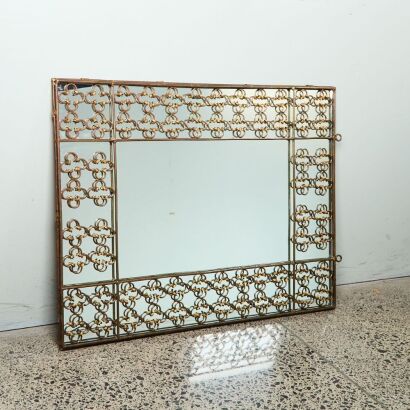 A Large Heavy Forged Steel Moroccan Mirror