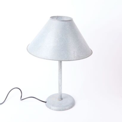A Galvanised Steel Table Lamp