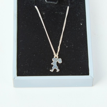 A Karen Walker Runaway Girl Mini Silver Necklace