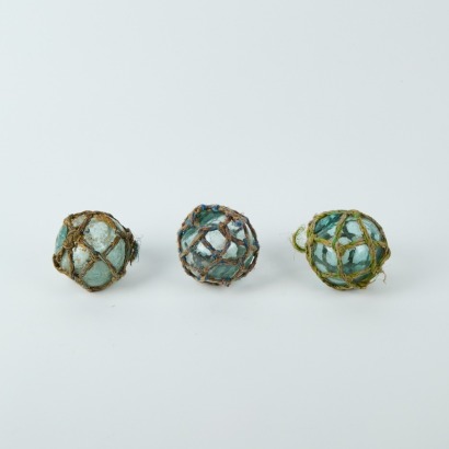 A Trio of Vintage Japanese Glass Fishing Floats