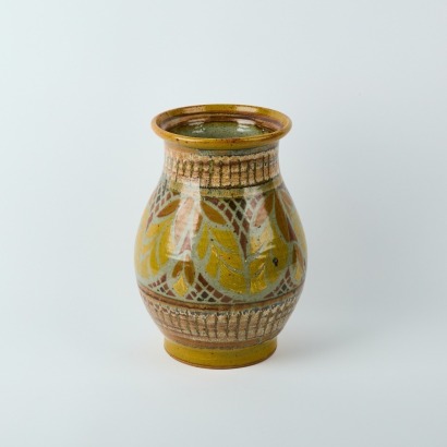 A Large Red Barn Pottery Vase