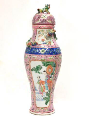 A Chinese Qing Dynasty Famille Rose 'Flower and Bird' Vase