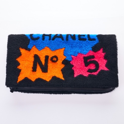 Karl Lagerfeld for Chanel No. 5 Comic Shearling Clutch