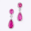 18ct White Gold, 8.50ct Tourmaline / 1.50ct Diamond Drop Earrings - Near new