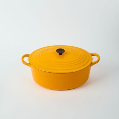 A Le Creuset Vintage Yellow Casserole