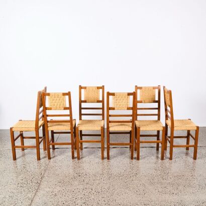 A Set Of Six French Cord Dining Chairs