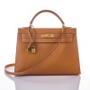 Herm&egrave;s, Gold Epsom Kelly Sellier 32 with Box