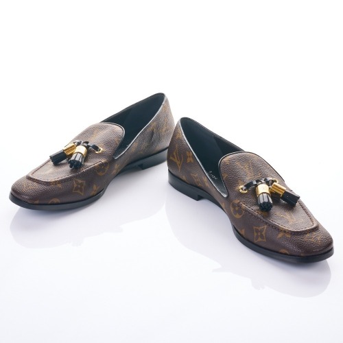 Louis Vuitton, Monogram Canvas Tassel Loafers, Size 39 - As new