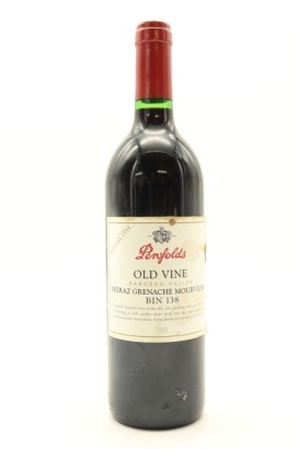 (1) 1998 Penfolds Bin 138 Old Vine Shiraz Grenache Mourvedre, Barossa Valley